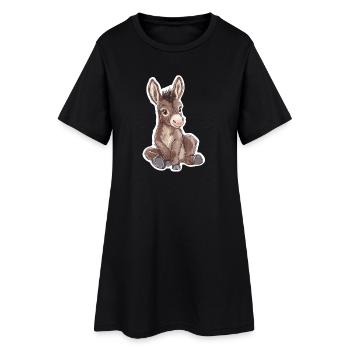 âne - Robe T-shirt Femme - noir - Devant