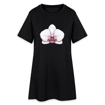 Illustration d’orchidée élégante pour la mode - Robe T-shirt Femme - noir - Devant
