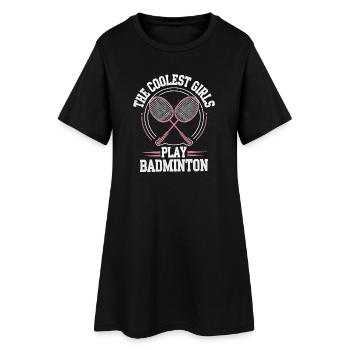 Conception de fille de badminton - Robe T-shirt Femme - noir - Devant