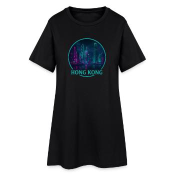 Hong Kong Souvenir Cyberpunk - Robe T-shirt Femme - noir - Devant