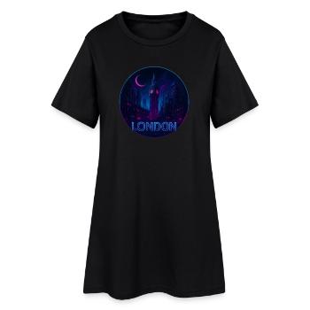 London Souvenir Cyberpunk - Frauen T-Shirt-Kleid - Schwarz - Vorne