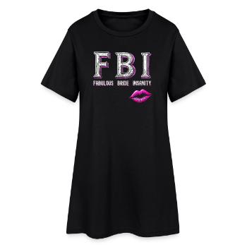 Fabuleuse mariée folie Texte et baiser bachelorette - Robe T-shirt Femme - noir - Devant