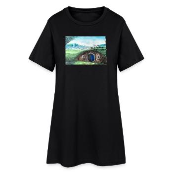 Tolkien Hole Landschaftskunst - Frauen T-Shirt-Kleid - Schwarz - Vorne