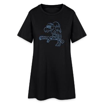 Lustiger Geier - Frauen T-Shirt-Kleid - Schwarz - Vorne