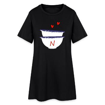 Lettre n bols breton - Robe T-shirt Femme - noir - Devant