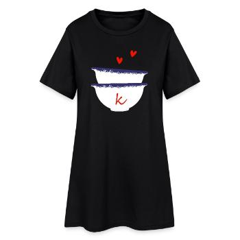 Bretonische Schalen mit dem Buchstaben K - Frauen T-Shirt-Kleid - Schwarz - Vorne