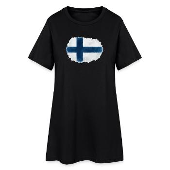 Tache du drapeau finlandais - Robe T-shirt Femme - noir - Devant