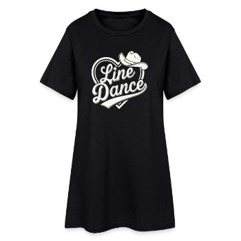 Conception de cow-boy de danse en ligne - Robe T-shirt Femme - noir - Devant