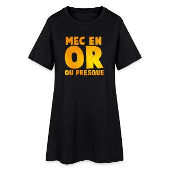 Typs Impactante or_message T-Shirt in Goldtönen - Frauen T-Shirt-Kleid - Schwarz - Vorne