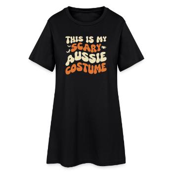 Halloween Last Minute Kostüm Australian Shepherd - Frauen T-Shirt-Kleid - Schwarz - Vorne