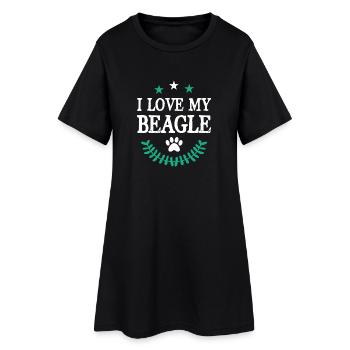 J’adore mon Beagle - Robe T-shirt Femme - noir - Devant
