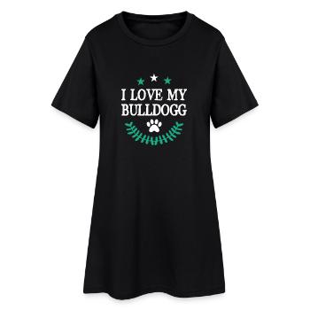 J’adore mon Bulldogg - Robe T-shirt Femme - noir - Devant