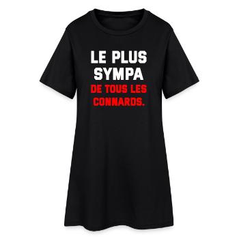Design Humoristique Entêtement et Amitié - Robe T-shirt Femme - noir - Devant