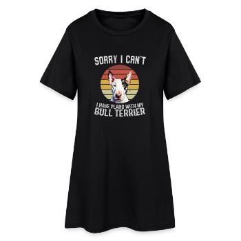 Bull Terrier Citation Humoristique Conception - Robe T-shirt Femme - noir - Devant