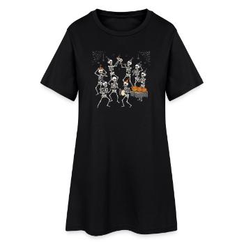 Halloween Skeleton Dance Party - Women’s T-Shirt Dress - black - Front