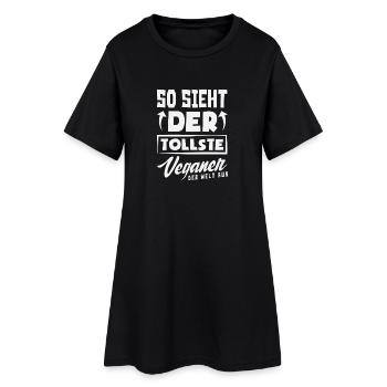 Attention Je suis végétalien Drôle Cadeau végétalien - Robe T-shirt Femme - noir - Devant