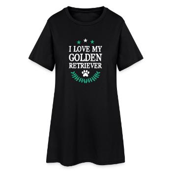 Ich liebe meinen golden Retriever - Frauen T-Shirt-Kleid - Schwarz - Vorne