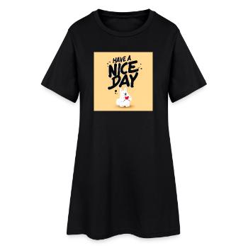 Design Motivation Bonheur Chien - Robe T-shirt Femme - noir - Devant