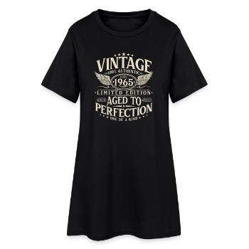 Vintage 1965 Vintage Born Retro Birthday - Women’s T-Shirt Dress - black - Front