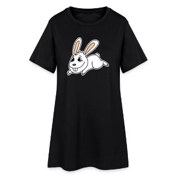Mignon lapin illustration lapin blanc - Robe T-shirt Femme - noir - Devant