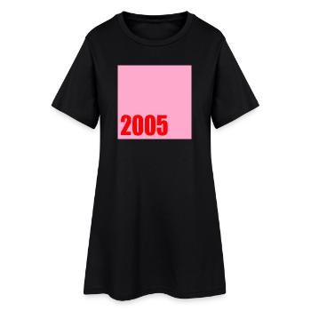 GEBURTSJAHR 2005 - Frauen T-Shirt-Kleid - Schwarz - Vorne