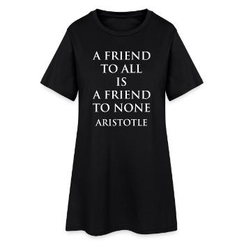 Conception de citation philosophique minimaliste - Robe T-shirt Femme - noir - Devant