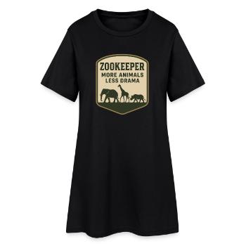Zookeeper Animal Care Worker Zoo Angestellter - Frauen T-Shirt-Kleid - Schwarz - Vorne