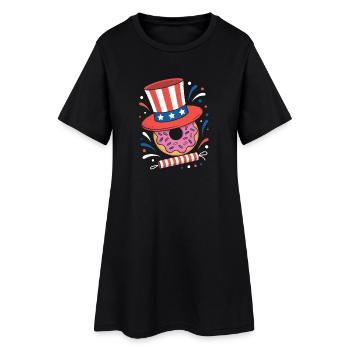 Donut Sprinkle Jour de l’Indépendance Patriotique 4 - Robe T-shirt Femme - noir - Devant