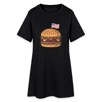 Cheeseburger Jour de l’Indépendance Patriotique 4 - Robe T-shirt Femme - noir - Devant