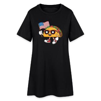 Jour de l’indépendance patriotique Kawaii Taco 4 - Robe T-shirt Femme - noir - Devant