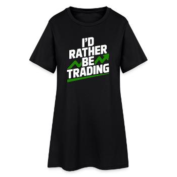 Je préfère faire du trading - Robe T-shirt Femme - noir - Devant