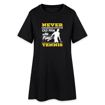 Ne sous-estimez jamais un vieil homme du tennis - Robe T-shirt Femme - noir - Devant