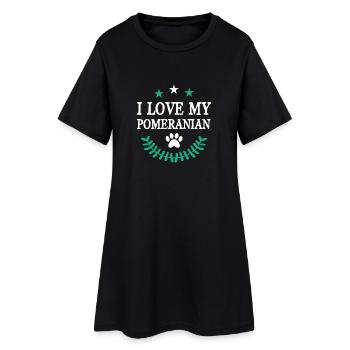 Poméranien - Robe T-shirt Femme - noir - Devant