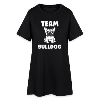Team Bulldogge Charmante Illustration - Frauen T-Shirt-Kleid - Schwarz - Vorne