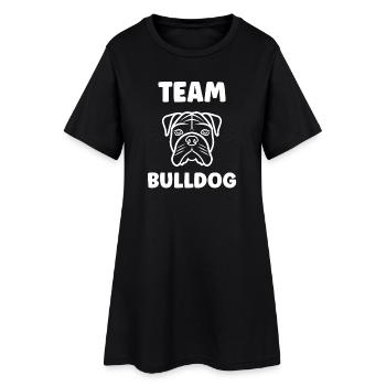 Illustration de Chien de Team Bulldog - Robe T-shirt Femme - noir - Devant