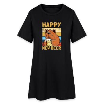 Heureux nouveau buveur de bière bière Bière du Nouvel An - Robe T-shirt Femme - noir - Devant