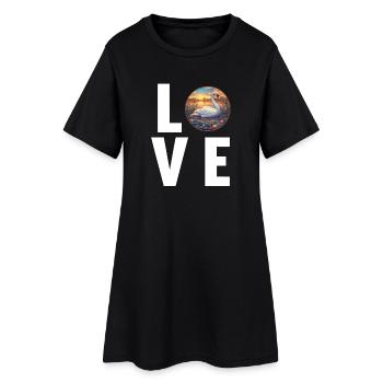 Cygnes Cygne - Robe T-shirt Femme - noir - Devant