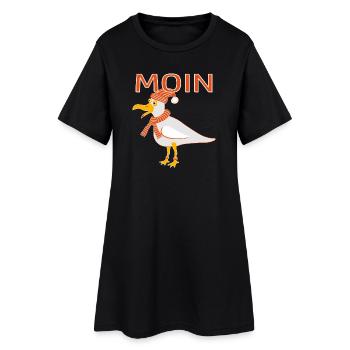 Drôle de mouette avec casquette - Robe T-shirt Femme - noir - Devant