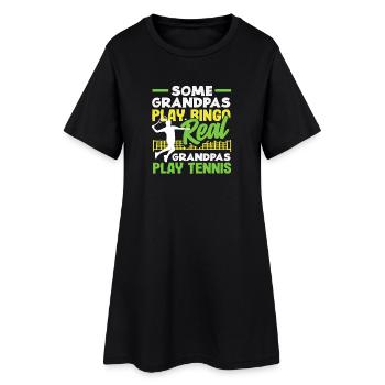 De vrais grands-pères qui jouent au tennis - Robe T-shirt Femme - noir - Devant