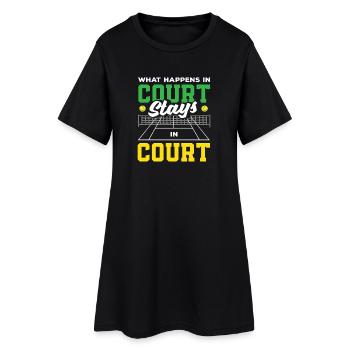 What Happens on the Tennis Court Remains Tennis - Women’s T-Shirt Dress - black - Front