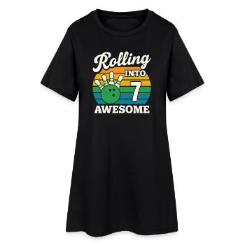 Retro Bowling inspiré du 7e anniversaire Design - Robe T-shirt Femme - noir - Devant