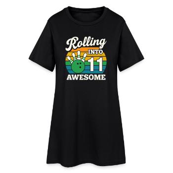 T-shirt de célébration de bowling rétro 11 - Robe T-shirt Femme - noir - Devant
