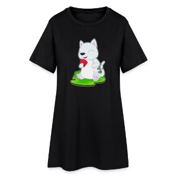 Cat Poker Cartes de poker - Robe T-shirt Femme - noir - Devant