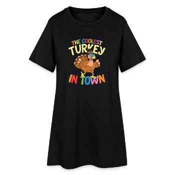 The coolest turkey in town - Frauen T-Shirt-Kleid - Schwarz - Vorne