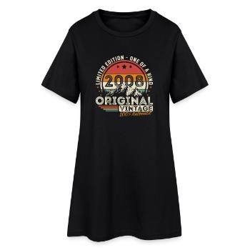 2008 Vintage Rétro Cadeau d’anniversaire - Robe T-shirt Femme - noir - Devant