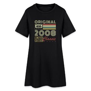 2008 Vintage Rétro Cadeau d’anniversaire - Robe T-shirt Femme - noir - Devant