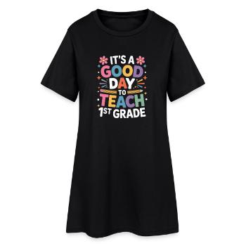 C'est une bonne journée pour enseigner la première année à - Robe T-shirt Femme - noir - Devant