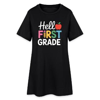 Bonjour la rentrée scolaire de première année - Robe T-shirt Femme - noir - Devant