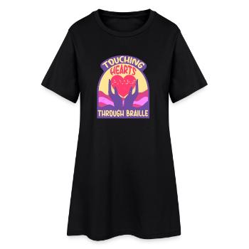 Professeur de Braille Braille Dotum - Robe T-shirt Femme - noir - Devant