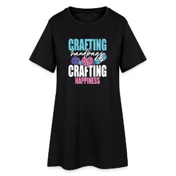 Crochet Tricot - Robe T-shirt Femme - noir - Devant